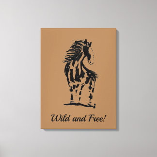 Toile Cheval sauvage et libre Premium Wrapped Canvas (Gl