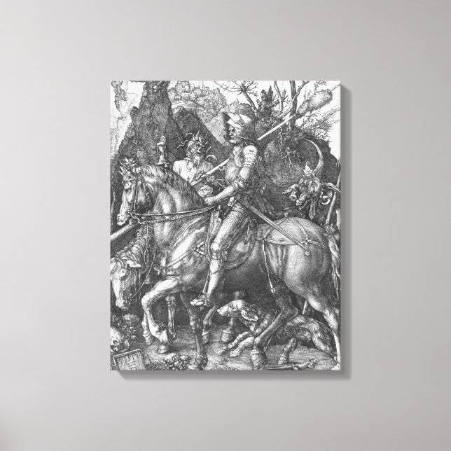 Toile Chevalier, Mort et le Diable, 1513 (gravure) (Recto)