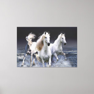 Toile Chevaux à lancer l'oreiller