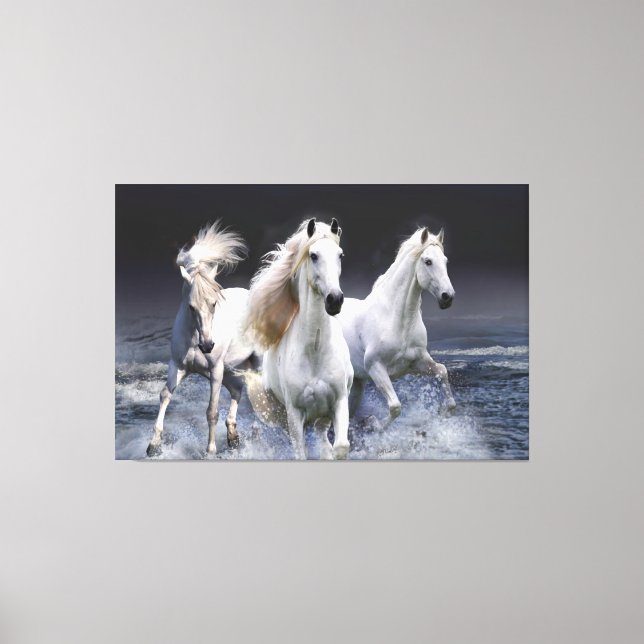 Toile Chevaux à lancer l'oreiller (Recto)