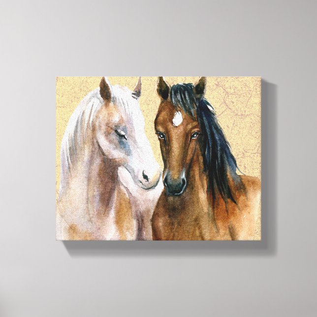 Toile Chevaux aquarelle (Recto)