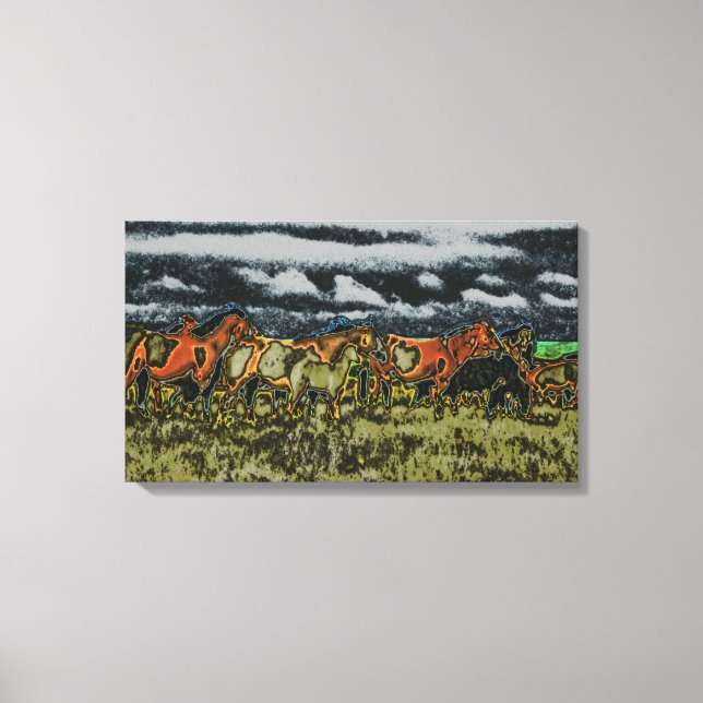 Toile chevaux brillants (Recto)