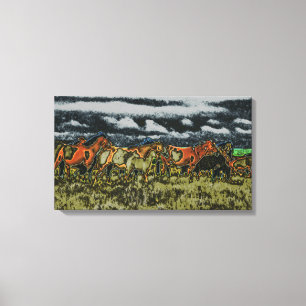 Toile chevaux brillants