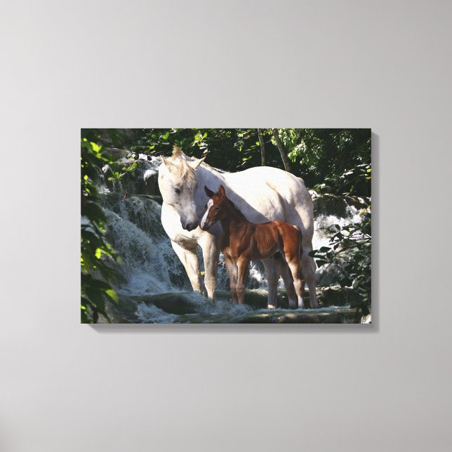 Toile Chevaux d'Imaginaire : Cascade (Recto)