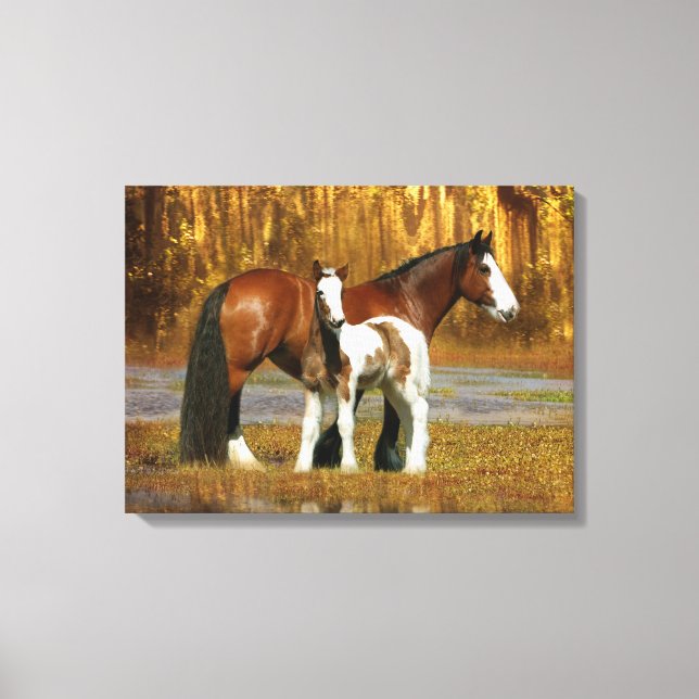 Toile Chevaux d'Imaginaire : Mare & Foal (Recto)