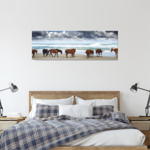 Toile Chevaux sauvages Outer Banks OBX Corolla NC