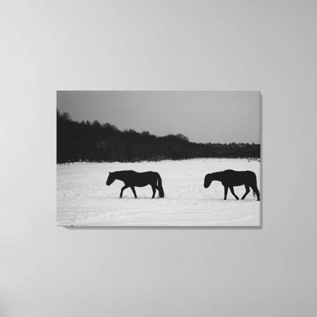 Toile Chevaux sur neige 36x24 (90x60cm) waccna (Recto)