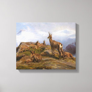 Toile Chèvres chamois en montagne alpine (Rosa Bonheur)