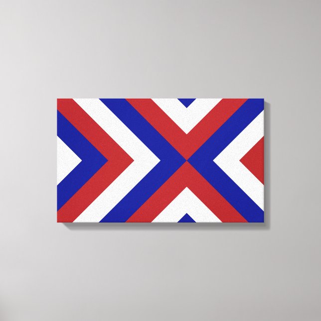 Toile Chevrons rouge, blanc et bleu (Recto)