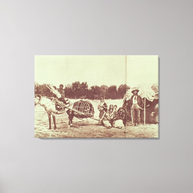 Toile Cheyenne Indians on the Move, 1878 (photo b/w) (Recto)