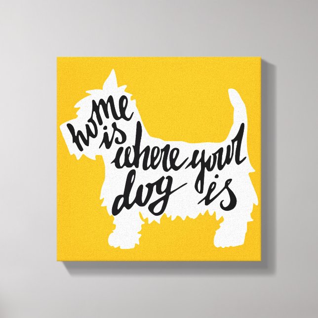 Toile Chez soi, où se trouve votre chien (Recto)
