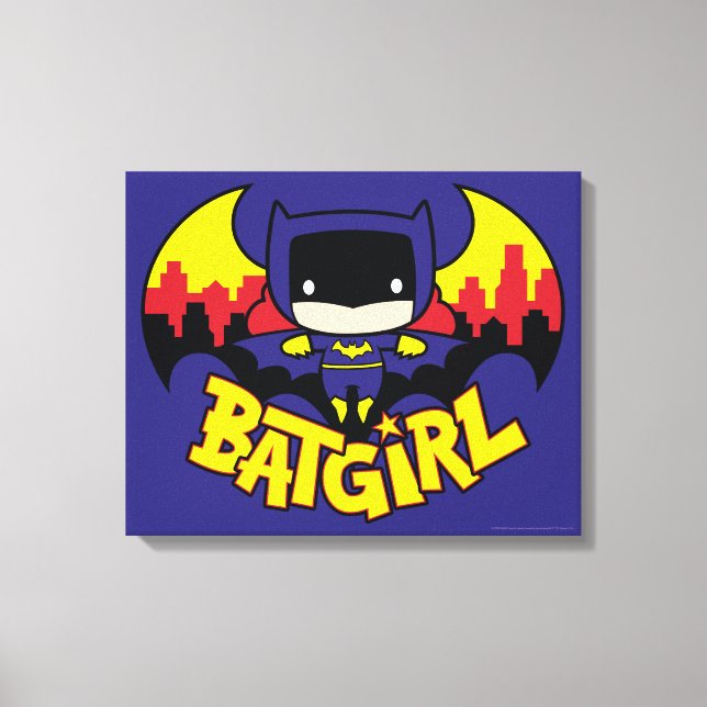 Toile Chibi Batgirl avec Gotham Skyline & Logo (Recto)