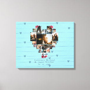 Toile chic 18 Collage photo en forme de coeur pour wifey