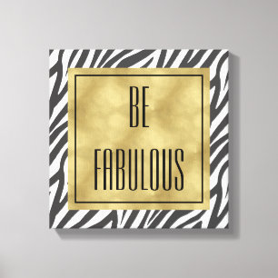 Toile Chic Black White Zebra Imprimer Fabrique