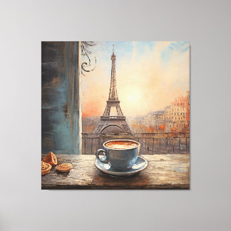 Toile Chic Eiffel Tower Café Café Chalet Paris