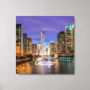 Toile Chicago Illinois City La Nuit