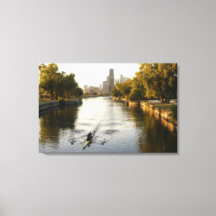 Toile Chicago, Illinois, rameurs dans la lagune du Linco