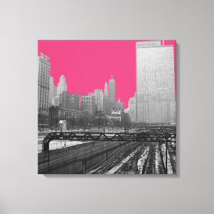 Toile Chicago Rail Yards Michigan Avenue 1960 photo