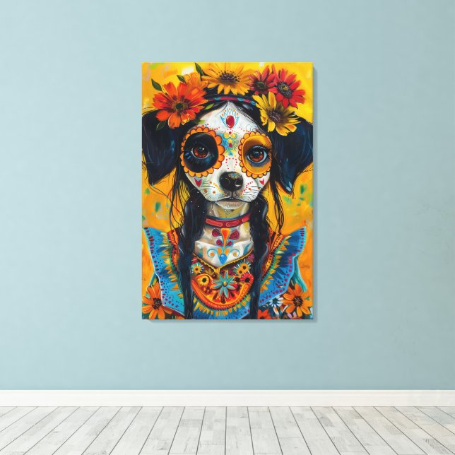 Toile Chien à sucre visage mexicaine esthétique (Insitu (Plancher de Bois))