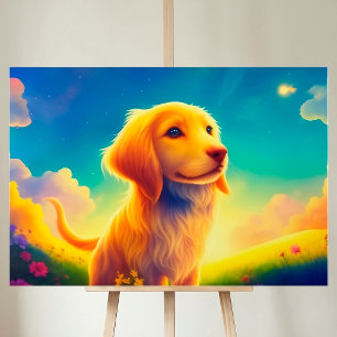 Toile Chien animal de compagnie coloré Pré Ciel Animaux 