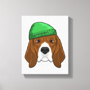 Toile Chien avec Beanie