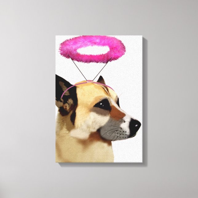 Toile Chien avec Halo rose (Recto)