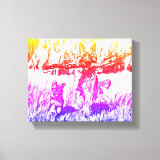 Toile chien "Boundless Joy : Mumu in Action"