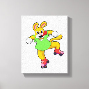 Toile Chien comme Patineur en ligne avec Patins en ligne