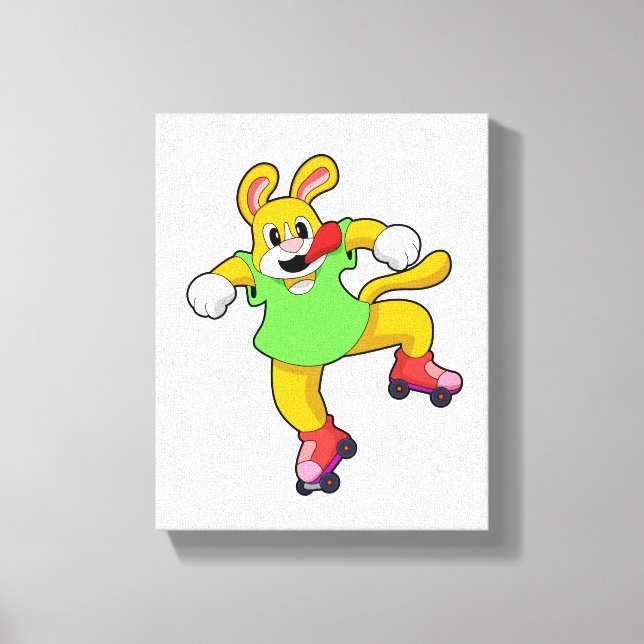 Toile Chien comme Patineur en ligne avec Patins en ligne (Recto)