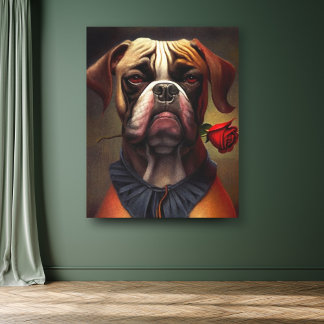 Toile Chien de boîte avec peinture à l'huile Rose | Toil