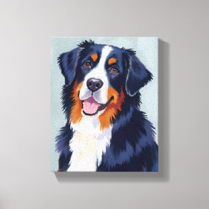 Toile Chien de montagne bernois Peinture d'animal de c
