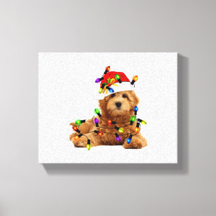 Toile Chien de Père Noël Goldendoodle
