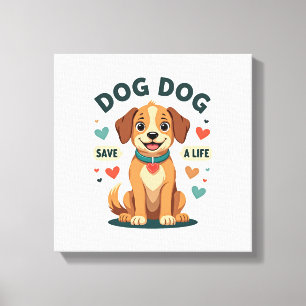 Toile Chien de sauvetage mignon vintage sauve une vie Ca