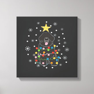 Toile Chien de Terre-Neuve Newfie noir Arbre de Noël Cla