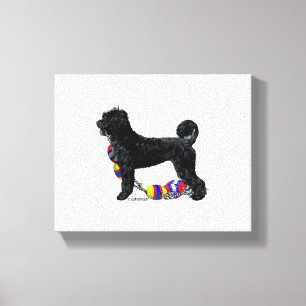 Toile Chien d'eau portugais debout avec flottaison