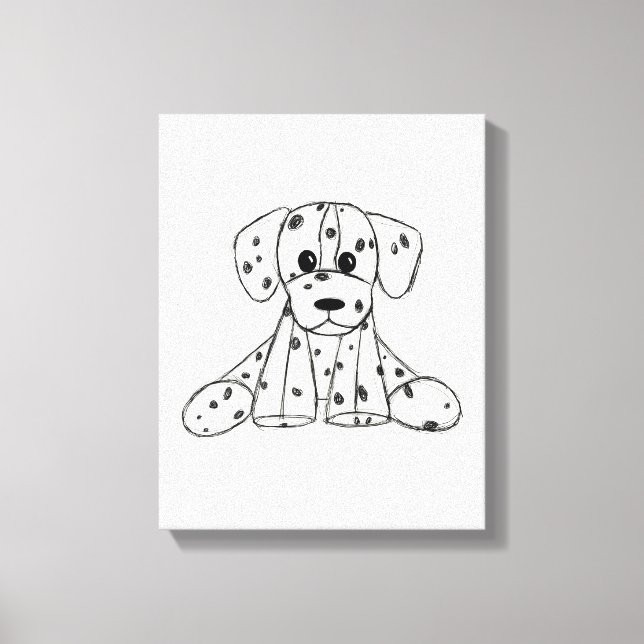 Toile Chien en dalmate dessin simple noir (Recto)