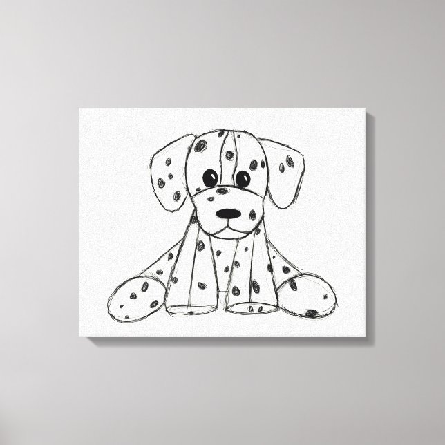 Toile Chien en dalmate dessin simple noir (Recto)