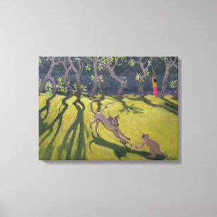 Toile Chien et singe 1998