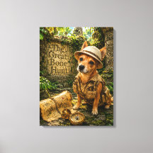 Chien Explorateur Mignon Ruines de la Jungle Antiq