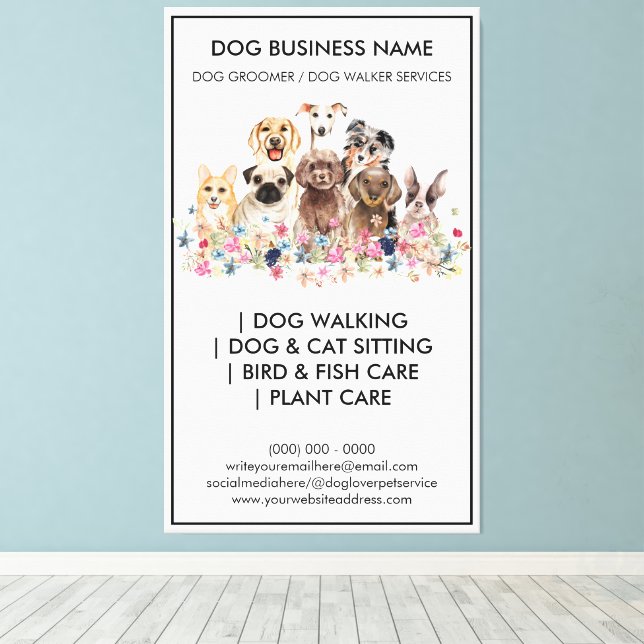 Toile Chien groomer vétérinaire animal sitter Canine wal (Insitu (Plancher de Bois))