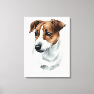 Toile Chien Jack Russell Terrier ! Beau portrait !