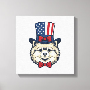 Toile Chien Patriotique Tête Gravure Vintage Design Vect