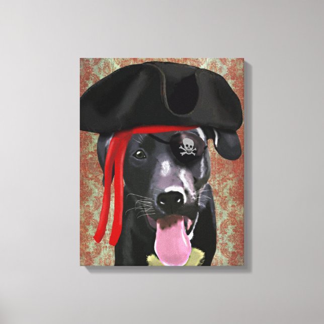 Toile Chien pirate du Labrador noir (Recto)