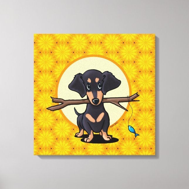 Toile Chien Sunny Boho Dachshund (Recto)
