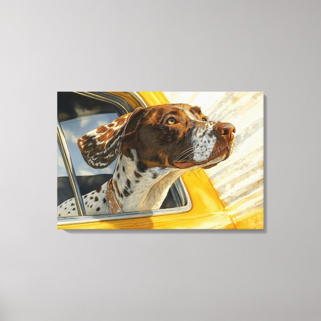Toile Chien tacheté sur l'art de rouler en voiture Impri (Recto)