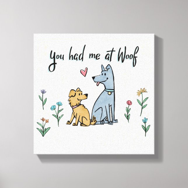 Toile Chiens dans le jardin III | Vous M'Avez Eu À Woof (Recto)