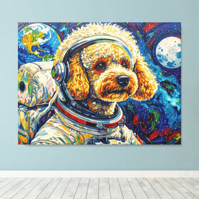 TOILE CHIENS DANS L'ESPACE-CANICHE 24 (Insitu (Plancher de Bois))