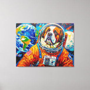 TOILE CHIENS DANS L'ESPACE - SAINT-BERNARD 7