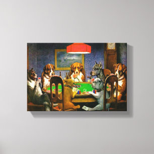 Toile Chiens jouant au poker