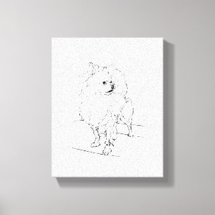 Toile Chihuahua à poils longs - Illustration de chien mi
